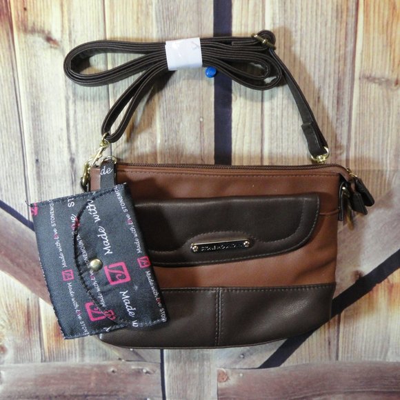 Stone Mountain Accessories Handbags - Stone Mountain 4 into 1 Two tone leather bag~NWOT~Cute,stylish